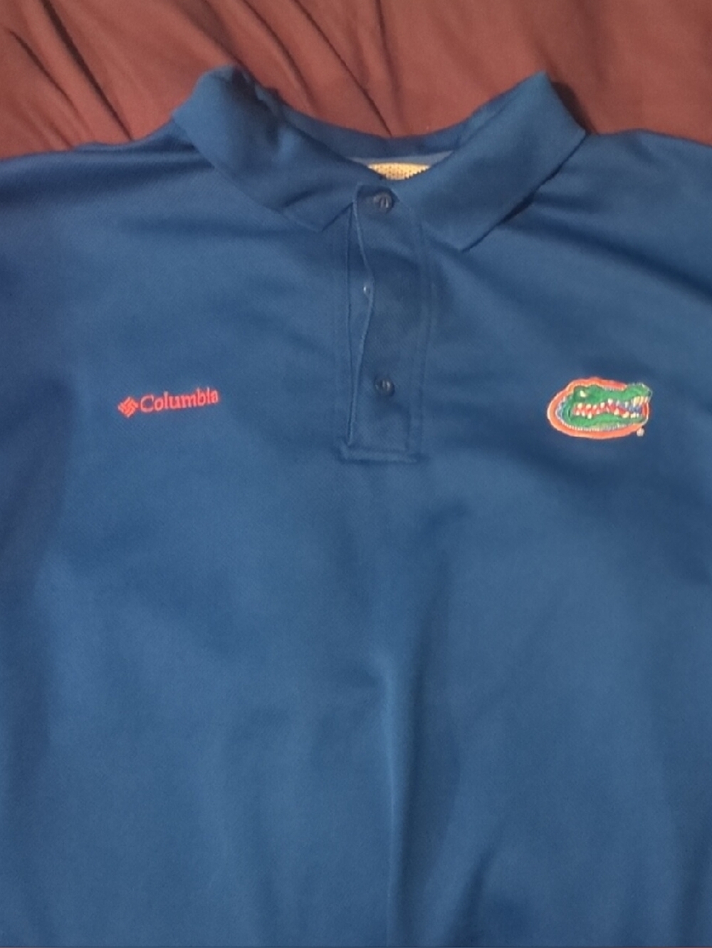 Columbia Blue Polo with Florida Gators Patches PFG Shirt